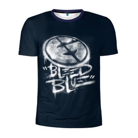 Мужская футболка 3D спортивная с принтом Bleed Blue в Петрозаводске, 100% полиэстер с улучшенными характеристиками | приталенный силуэт, круглая горловина, широкие плечи, сужается к линии бедра | dota | evil geniuses | international | team | ti5 | дота | злые гении | интернешнл