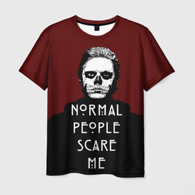 Мужская футболка 3D с принтом Normal people scare me в Петрозаводске, 100% полиэфир | прямой крой, круглый вырез горловины, длина до линии бедер | american | horror | langdon | story | tate | американская | история | люди | нормальные | ужасов