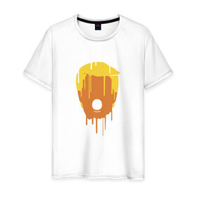 Мужская футболка хлопок с принтом Дональд Трамп в Петрозаводске, 100% хлопок | прямой крой, круглый вырез горловины, длина до линии бедер, слегка спущенное плечо. | 