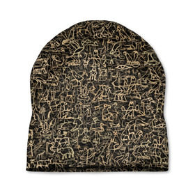 Шапка 3D с принтом Египетские иероглифы в Петрозаводске, 100% полиэстер | универсальный размер, печать по всей поверхности изделия | африка | древний | египет | знак | история | паттерн | письменность | символ | текстура