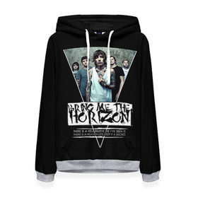 Женская толстовка 3D с принтом Bring Me The Horizon в Петрозаводске, 100% полиэстер  | двухслойный капюшон со шнурком для регулировки, мягкие манжеты на рукавах и по низу толстовки, спереди карман-кенгуру с мягким внутренним слоем. | Тематика изображения на принте: bmth | bring me | bring me the horizon | bring me the horizont | doomed | бринг ми | бринг ми зе | бринг ми зе хоризон