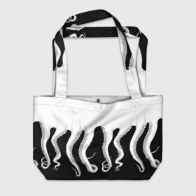 Пляжная сумка 3D с принтом Octopus в Петрозаводске, 100% полиэстер | застегивается на металлическую кнопку; внутренний карман застегивается на молнию. Стенки укреплены специальным мягким материалом, чтобы защитить содержимое от несильных ударов
 | octopus
