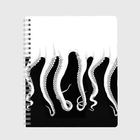 Тетрадь с принтом Octopus в Петрозаводске, 100% бумага | 48 листов, плотность листов — 60 г/м2, плотность картонной обложки — 250 г/м2. Листы скреплены сбоку удобной пружинной спиралью. Уголки страниц и обложки скругленные. Цвет линий — светло-серый
 | octopus