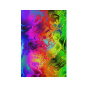 Обложка для паспорта матовая кожа с принтом Красочное безумие в Петрозаводске, натуральная матовая кожа | размер 19,3 х 13,7 см; прозрачные пластиковые крепления | Тематика изображения на принте: кислота | радуга | разноцветный | яркий