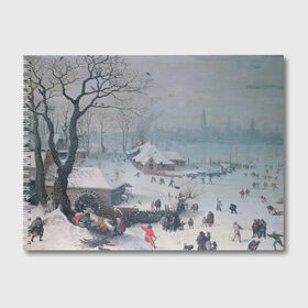 Альбом для рисования с принтом Зимний пейзаж в Петрозаводске, 100% бумага
 | матовая бумага, плотность 200 мг. | Тематика изображения на принте: 