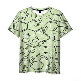 Мужская футболка 3D с принтом Формула в Петрозаводске, 100% полиэфир | прямой крой, круглый вырез горловины, длина до линии бедер | новая | формула | химия