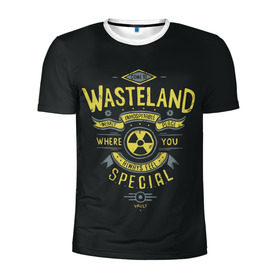 Мужская футболка 3D спортивная с принтом Come to Wasteland в Петрозаводске, 100% полиэстер с улучшенными характеристиками | приталенный силуэт, круглая горловина, широкие плечи, сужается к линии бедра | atom | bomb | boy | fallout | radioactive | vault | wasteland | атом | бой | бомба | волт | мальчик | радиация | фоллаут | ядерная