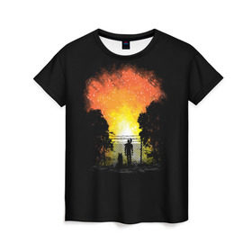 Женская футболка 3D с принтом Wasteland Apocalypse в Петрозаводске, 100% полиэфир ( синтетическое хлопкоподобное полотно) | прямой крой, круглый вырез горловины, длина до линии бедер | atom | bomb | boy | fallout | radioactive | vault | wasteland | атом | бой | бомба | волт | мальчик | радиация | фоллаут | ядерная