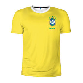 Мужская футболка 3D спортивная с принтом Сборная Бразилии в Петрозаводске, 100% полиэстер с улучшенными характеристиками | приталенный силуэт, круглая горловина, широкие плечи, сужается к линии бедра | Тематика изображения на принте: brazil | америка | бразилия