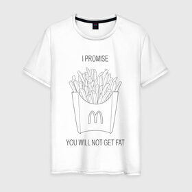 Мужская футболка хлопок с принтом Макдональдс в Петрозаводске, 100% хлопок | прямой крой, круглый вырез горловины, длина до линии бедер, слегка спущенное плечо. | жир | картошка фри | макдак