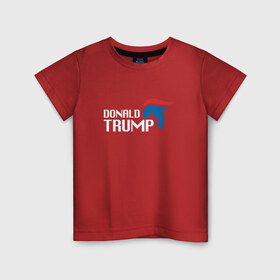 Детская футболка хлопок с принтом Donald Trump logo в Петрозаводске, 100% хлопок | круглый вырез горловины, полуприлегающий силуэт, длина до линии бедер | дональд | трамп