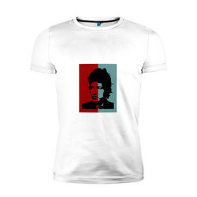 Мужская футболка премиум с принтом Bob Dylan в Петрозаводске, 92% хлопок, 8% лайкра | приталенный силуэт, круглый вырез ворота, длина до линии бедра, короткий рукав | дилан | знаменитости | музыка | рок