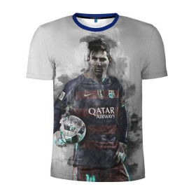 Мужская футболка 3D спортивная с принтом Lionel Messi в Петрозаводске, 100% полиэстер с улучшенными характеристиками | приталенный силуэт, круглая горловина, широкие плечи, сужается к линии бедра | лионель | месси