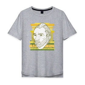 Мужская футболка хлопок Oversize с принтом Ван Гог в Петрозаводске, 100% хлопок | свободный крой, круглый ворот, “спинка” длиннее передней части | ван гог | геометрия | глаз | знаенитость | лайнворк | мода | рисунок | тату | художник