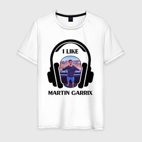 Мужская футболка хлопок с принтом I like Martin Garrix в Петрозаводске, 100% хлопок | прямой крой, круглый вырез горловины, длина до линии бедер, слегка спущенное плечо. | Тематика изображения на принте: 
