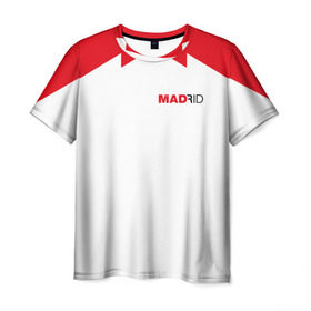 Мужская футболка 3D с принтом Атлетико Мадрид в Петрозаводске, 100% полиэфир | прямой крой, круглый вырез горловины, длина до линии бедер | 