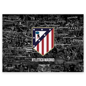 Поздравительная открытка с принтом Атлетико Мадрид в Петрозаводске, 100% бумага | плотность бумаги 280 г/м2, матовая, на обратной стороне линовка и место для марки
 | atletico madrid | club | football | spanish | атлетико мадрид | испанский | клуб | футбольный