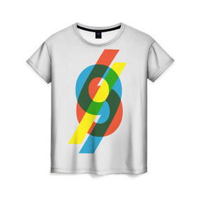 Женская футболка 3D с принтом 69 в Петрозаводске, 100% полиэфир ( синтетическое хлопкоподобное полотно) | прямой крой, круглый вырез горловины, длина до линии бедер | math | number | retro | алгебра | математика | ностальгия | ретро | цифра | число