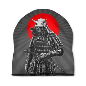 Шапка 3D с принтом Мертвый самурай в Петрозаводске, 100% полиэстер | универсальный размер, печать по всей поверхности изделия | bone | japan | samurai | skelet | skull | warrior | воин | катана | кости | меч | самурай | скелет | череп | япония