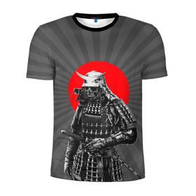 Мужская футболка 3D спортивная с принтом Мертвый самурай в Петрозаводске, 100% полиэстер с улучшенными характеристиками | приталенный силуэт, круглая горловина, широкие плечи, сужается к линии бедра | bone | japan | samurai | skelet | skull | warrior | воин | катана | кости | меч | самурай | скелет | череп | япония