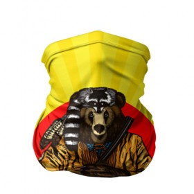 Бандана-труба 3D с принтом Медведь охотник в Петрозаводске, 100% полиэстер, ткань с особыми свойствами — Activecool | плотность 150‒180 г/м2; хорошо тянется, но сохраняет форму | 