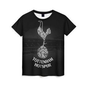 Женская футболка 3D с принтом Тоттенхэм Хотспур в Петрозаводске, 100% полиэфир ( синтетическое хлопкоподобное полотно) | прямой крой, круглый вырез горловины, длина до линии бедер | club | english | football | tottenham hotspur | английский | клуб | лондон | тоттенхэм хотспур | футбольный