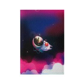 Обложка для паспорта матовая кожа с принтом Ёжик в космосе в Петрозаводске, натуральная матовая кожа | размер 19,3 х 13,7 см; прозрачные пластиковые крепления | Тематика изображения на принте: в тумане | еж