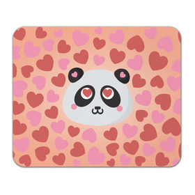Коврик прямоугольный с принтом Влюбленная панда в Петрозаводске, натуральный каучук | размер 230 х 185 мм; запечатка лицевой стороны | любовь | панда | сердце