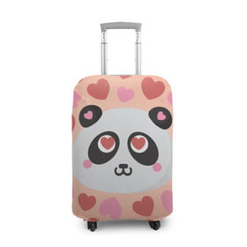 Чехол для чемодана 3D с принтом Влюбленная панда в Петрозаводске, 86% полиэфир, 14% спандекс | двустороннее нанесение принта, прорези для ручек и колес | любовь | панда | сердце