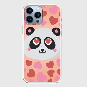 Чехол для iPhone 13 Pro Max с принтом Влюбленная панда в Петрозаводске,  |  | Тематика изображения на принте: любовь | панда | сердце
