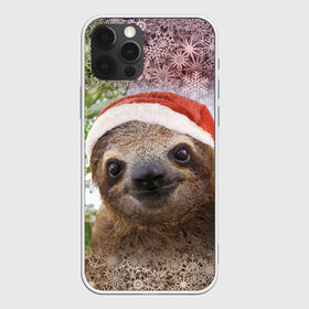 Чехол для iPhone 12 Pro Max с принтом Рождественский ленивец в Петрозаводске, Силикон |  | джунгли | животное | ленивый | лень | новый год | рождество | снег | снежинки | тропики | улыбка | шапка