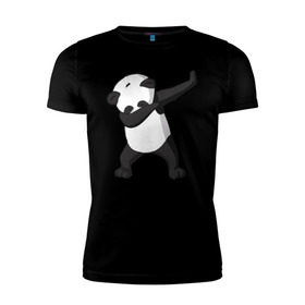 Мужская футболка премиум с принтом Panda dab в Петрозаводске, 92% хлопок, 8% лайкра | приталенный силуэт, круглый вырез ворота, длина до линии бедра, короткий рукав | дэб | панда
