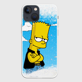 Чехол для iPhone 13 mini с принтом Симпсоны новогодние 1 в Петрозаводске,  |  | simpsons | барт | барт симпсон | гомер | гомер симпсон | новый год | симпсоны | снег | снежинки