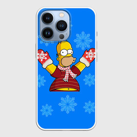 Чехол для iPhone 13 Pro с принтом Симпсоны новогодние 2 в Петрозаводске,  |  | simpsons | барт | барт симпсон | гомер | гомер симпсон | новый год | симпсоны | снег | снежинки