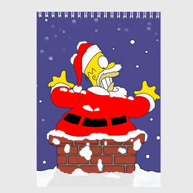 Скетчбук с принтом Симпсоны новогодние 4 в Петрозаводске, 100% бумага
 | 48 листов, плотность листов — 100 г/м2, плотность картонной обложки — 250 г/м2. Листы скреплены сверху удобной пружинной спиралью | simpsons | барт | барт симпсон | гомер | гомер симпсон | новый год | симпсоны | снег | снежинки