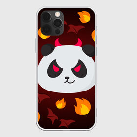 Чехол для iPhone 12 Pro Max с принтом Панда дьяволенок в Петрозаводске, Силикон |  | Тематика изображения на принте: дьяволенок | красный | крылья | огонь | панда | рога