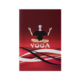 Обложка для паспорта матовая кожа с принтом Yoga в Петрозаводске, натуральная матовая кожа | размер 19,3 х 13,7 см; прозрачные пластиковые крепления | fitness | девушка | йога | прикольные картинки | спорт | фитнес | экстрим
