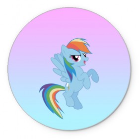 Коврик круглый с принтом Rainbowdash в Петрозаводске, резина и полиэстер | круглая форма, изображение наносится на всю лицевую часть | mlp | pony | rainbowdash | raindbow dash | пони