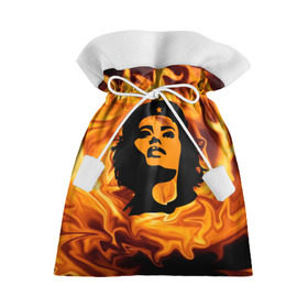 Подарочный 3D мешок с принтом Revolutionary girl в Петрозаводске, 100% полиэстер | Размер: 29*39 см | звезда | огонь | патриотизм | пламя | революционер | революция | россия | че гевара