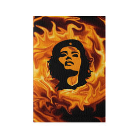 Обложка для паспорта матовая кожа с принтом Revolutionary girl в Петрозаводске, натуральная матовая кожа | размер 19,3 х 13,7 см; прозрачные пластиковые крепления | звезда | огонь | патриотизм | пламя | революционер | революция | россия | че гевара