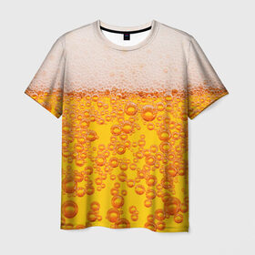 Мужская футболка 3D с принтом Пивная тема в Петрозаводске, 100% полиэфир | прямой крой, круглый вырез горловины, длина до линии бедер | пена | прикол | пузырьки