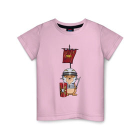 Детская футболка хлопок с принтом Хомячок-воин! в Петрозаводске, 100% хлопок | круглый вырез горловины, полуприлегающий силуэт, длина до линии бедер | легионер | рим | хомяк