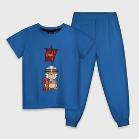 Детская пижама хлопок с принтом Хомячок-воин! в Петрозаводске, 100% хлопок |  брюки и футболка прямого кроя, без карманов, на брюках мягкая резинка на поясе и по низу штанин
 | легионер | рим | хомяк