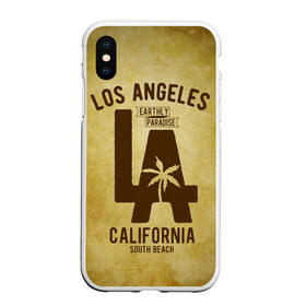 Чехол для iPhone XS Max матовый с принтом Лос-Анджелес в Петрозаводске, Силикон | Область печати: задняя сторона чехла, без боковых панелей | america | beach | california state | los angeles | palm trees | sea | states | united | usa | америки | калифорния | лос анджелес | море | пальмы | пляж | соединенные | сша | штат | штаты