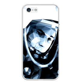Чехол для iPhone 5/5S матовый с принтом Гагарин в Петрозаводске, Силикон | Область печати: задняя сторона чехла, без боковых панелей | поехали | полигоны | юрий