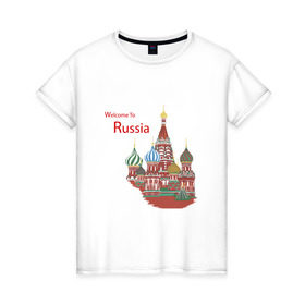 Женская футболка хлопок с принтом Добро пожаловать в Петрозаводске, 100% хлопок | прямой крой, круглый вырез горловины, длина до линии бедер, слегка спущенное плечо | единая россия | ер | медведев