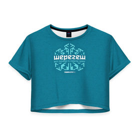 Женская футболка 3D укороченная с принтом Люблю зиму в Петрозаводске, 100% полиэстер | круглая горловина, длина футболки до линии талии, рукава с отворотами | gesh | геш | зима | люблю | шерегеш | шершавель