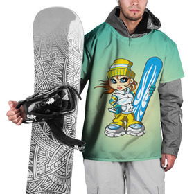 Накидка на куртку 3D с принтом Snowboard girl 1 в Петрозаводске, 100% полиэстер |  | extreme | girl | snowboard | девушка | сноуборд | экстрим