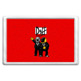 Магнит 45*70 с принтом Daff Punk в Петрозаводске, Пластик | Размер: 78*52 мм; Размер печати: 70*45 | donut | homer | music | simpson | барт | гомер | музыка | пончик | симпсон