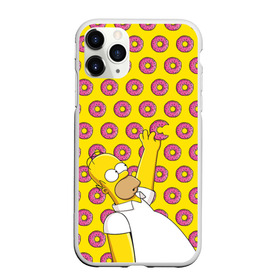 Чехол для iPhone 11 Pro матовый с принтом Пончики Гомера Симпсона в Петрозаводске, Силикон |  | donut | homer | simpson | гомер | еда | плюшка | пончик | симпсон